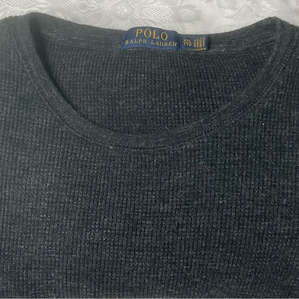 Polo Ralph Lauren Shirt Mens Size XXL TTG  Long Sleeve Crew Pony Pullover Grey